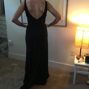 100% Pure Silk Full-Length Backless Evening Dress